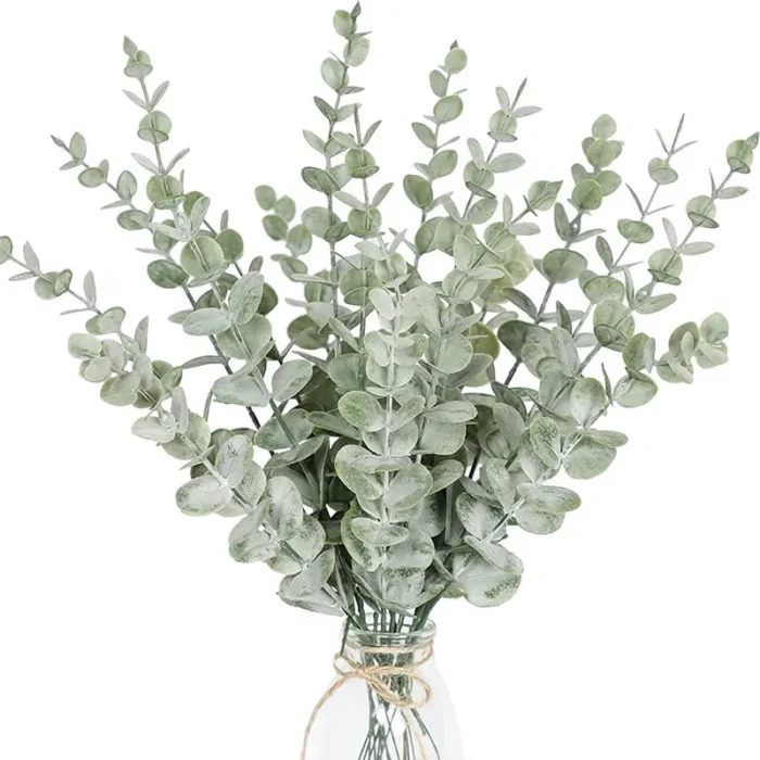 10PCS Gold Eucalyptus Leaf Artificial Plants Diy Christmas Fake Plant Flower Bouquet Ornament Home Garden Party Wedding Decor - Image 3