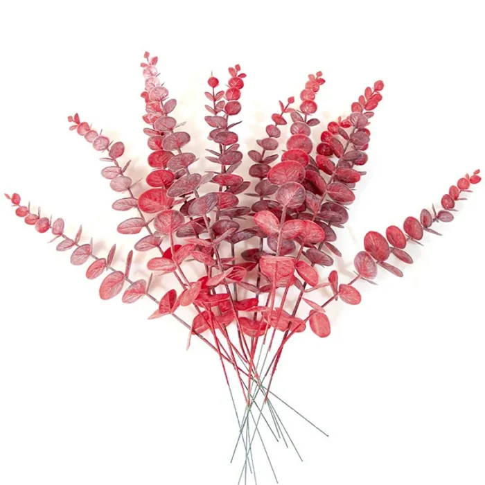 10PCS Gold Eucalyptus Leaf Artificial Plants Diy Christmas Fake Plant Flower Bouquet Ornament Home Garden Party Wedding Decor - Image 4