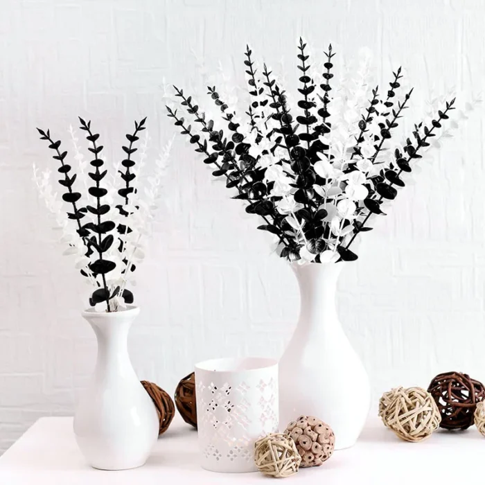 10PCS Gold Eucalyptus Leaf Artificial Plants Diy Christmas Fake Plant Flower Bouquet Ornament Home Garden Party Wedding Decor - Image 5