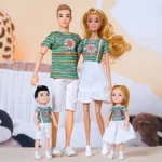 30cm Family Doll Movable Body Mom Dad Ken and Kids 4 Dolls Set 1/6 Barbies Doll Toy for Child Kids Education Birthday Gift - Image 6