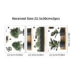 3PCS Green Plant Cactus Potted Wall Stickers for Bedroom Living Room Bathroom Home Decoartion Wall Decals - Image 6
