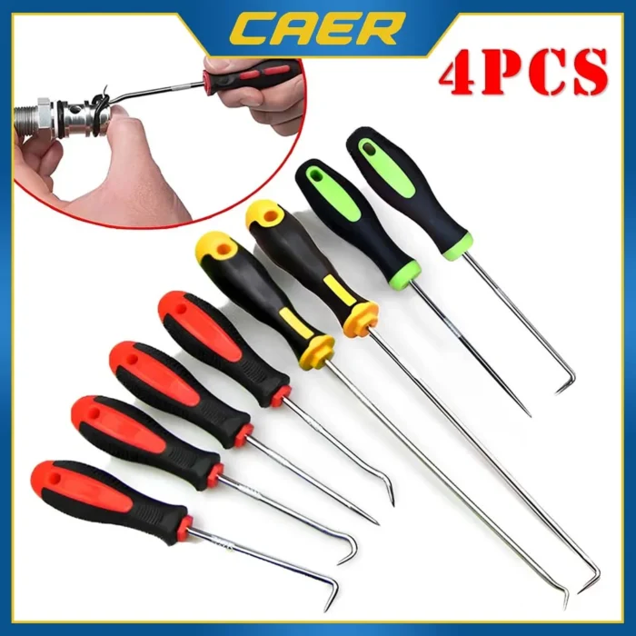 4Pcs Car Pick and Hook Set Automotive O Ring Oil Seal Gasket Puller Remover Craft Hand Tool Auto Disassembly Accessories - Image 1