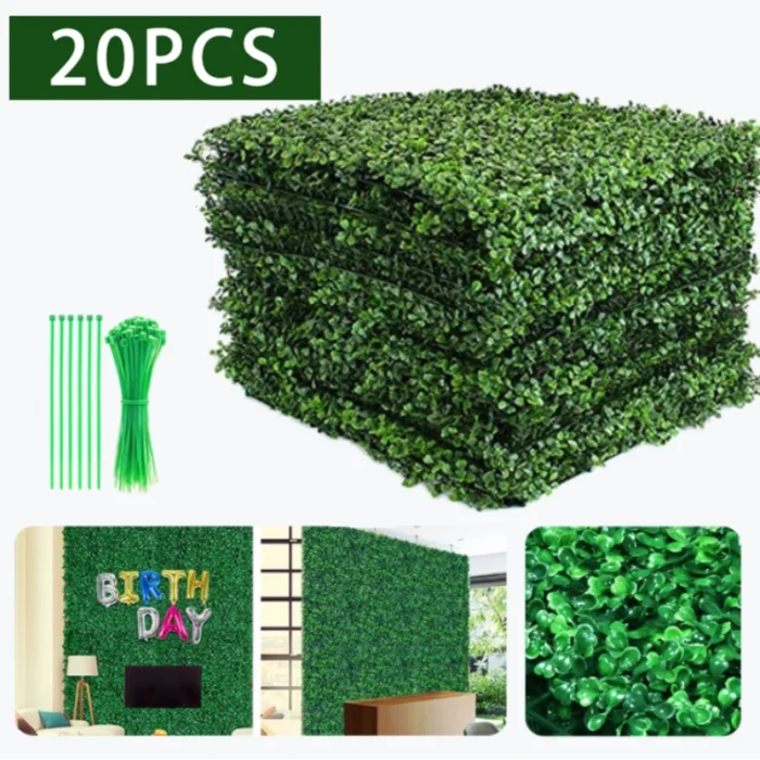 Artificial Plants Grass Wall Backdrop Decoration Boxwood Hedge Panels for Indoor Outdoor Home Garden Balcony Decor Wedding Party - Image 1