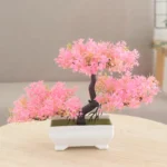 Artificial Plastic Plants Bonsai Small Tree Pot Fake Plant Potted Flower Home Room Table Decoration Garden Arrangement Ornaments - Image 5