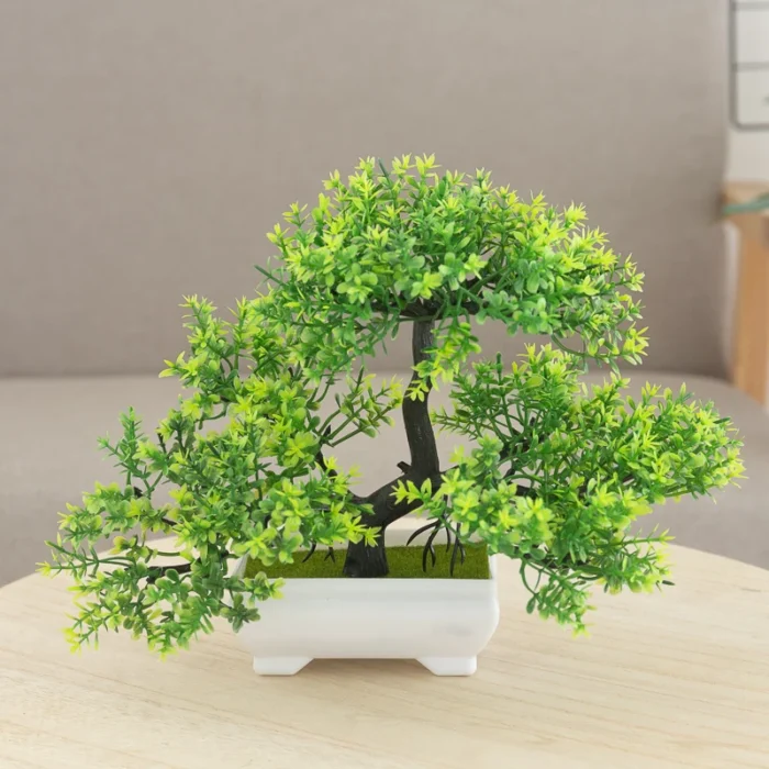 Artificial Plastic Plants Bonsai Small Tree Pot Fake Plant Potted Flower Home Room Table Decoration Garden Arrangement Ornaments - Image 1