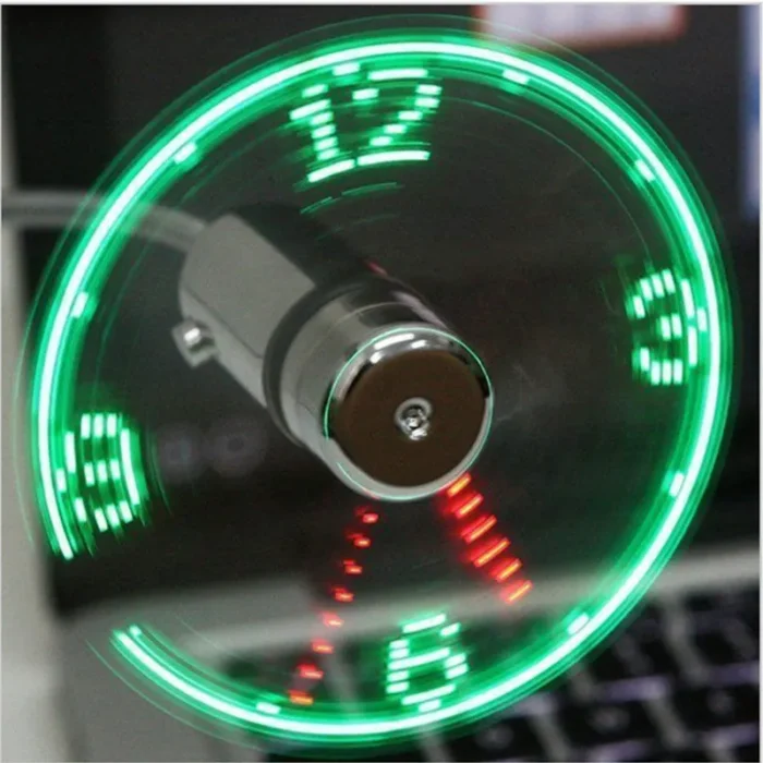Hand Mini USB Fan Portable Gadgets Flexible Gooseneck LED Clock Cool For Laptop PC Notebook Real Time Display Durable Adjustable - Image 1