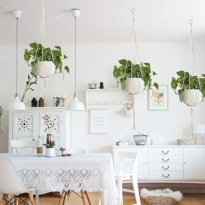 Handmade Flower Hanging Pot Rope Net Macrame Plant Hanger Flower Pot for Home Wall Decoration Courtyard Garden Planter Basket - Image 4