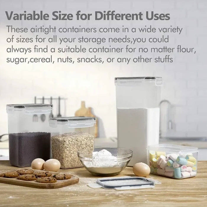 Kitchen Food Storage Containers Set, Pantry Organization and with Easy Lock Lids, 8 Pieces &Organ - Image 5