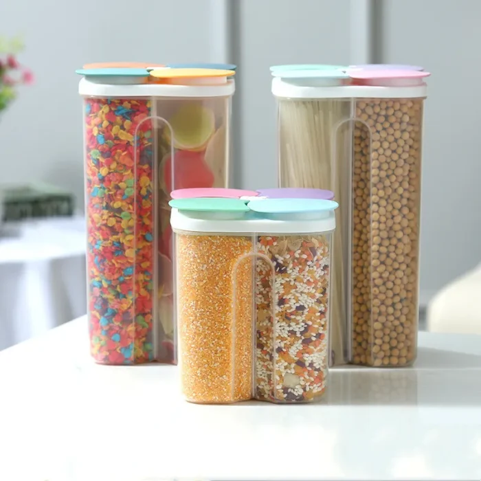 Kitchen Storage Box Food Storage Containers Plastic Grain Storage Tank Sealed Moisture Proof with Lid Container Kitchen Items - Image 1