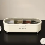 Kitchen Supplies Salt, Sugar, and Monosodium Glutamate Four-Grid Storage Integrated Light Luxury Spice Box Combination Suit - Image 2