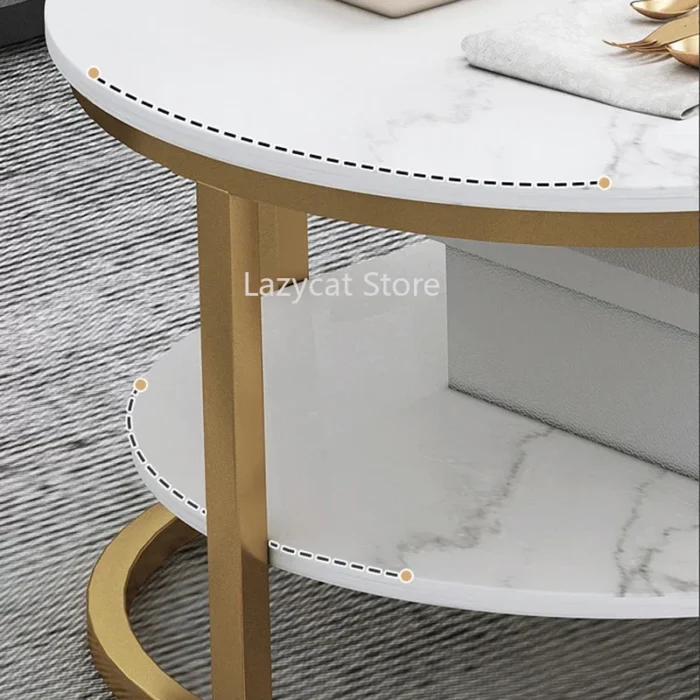 Marble Luxury Coffee Table Modern Nordic Living Room Iron White Coffe Table Center Console Table Dining Muebles Home Furniture - Image 5