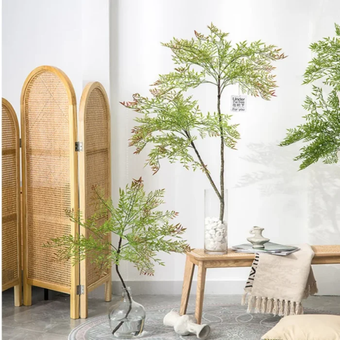 New Artificial Southern India Large Bamboo Leaf Tropical Rainforest Green Tree Garden Outdoor Living Room Bonsai Home Decoration - Image 1