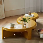 Nordic Circular Coffee Table Creative Small Modern Design Elegant Plastic Coffee Table Living Room Bedroom Mesas Home Furniture - Image 2