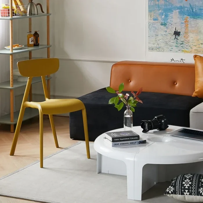 Nordic Circular Coffee Table Creative Small Modern Design Elegant Plastic Coffee Table Living Room Bedroom Mesas Home Furniture - Image 5