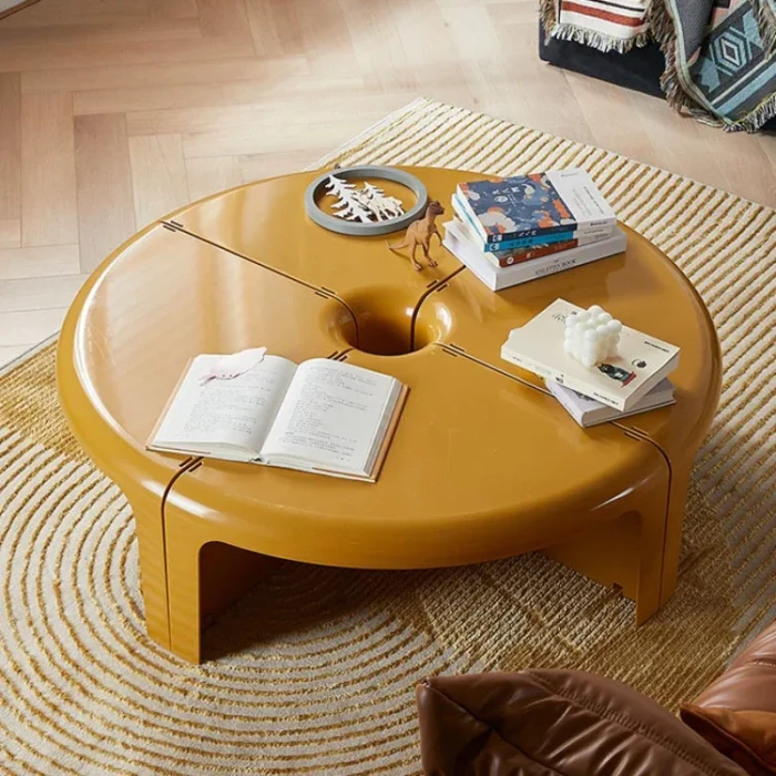 Nordic Circular Coffee Table Creative Small Modern Design Elegant Plastic Coffee Table Living Room Bedroom Mesas Home Furniture - Image 1