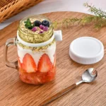 Overnight Oats Jars Milk Fruit Salad Food Storage Container Glass Breakfast Cup With Spoon Coffee Tea Can Kitchen Item - Image 3