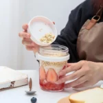 Overnight Oats Jars Milk Fruit Salad Food Storage Container Glass Breakfast Cup With Spoon Coffee Tea Can Kitchen Item - Image 4