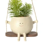 Plant Hanger Baskets Lovely Swing Face Planter Pot Succulent Flower Pots Balcony Wall Hanging Planter Decor Home Garden Supplies - Image 2