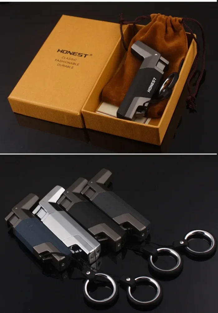 Windproof Portable Turbine Spray Gun Butane Lighter , Key Ring, Cigar Cigarette Accessories, Outdoor Gadgets, Men's Gift - Image 3